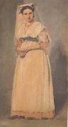 Jean Baptiste Camille  Corot L'Italienne d'Albano en grand costume (mk11) Sweden oil painting reproduction